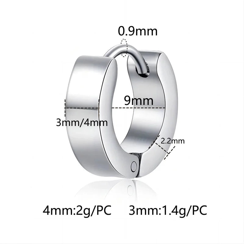 10 PCS/Package Basic Minimalist Commute Geometric Plating 304 Stainless Steel Hoop Earrings