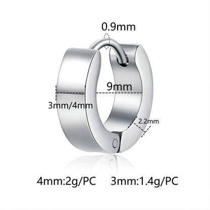 10 PCS/Package Basic Minimalist Commute Geometric Plating 304 Stainless Steel Hoop Earrings