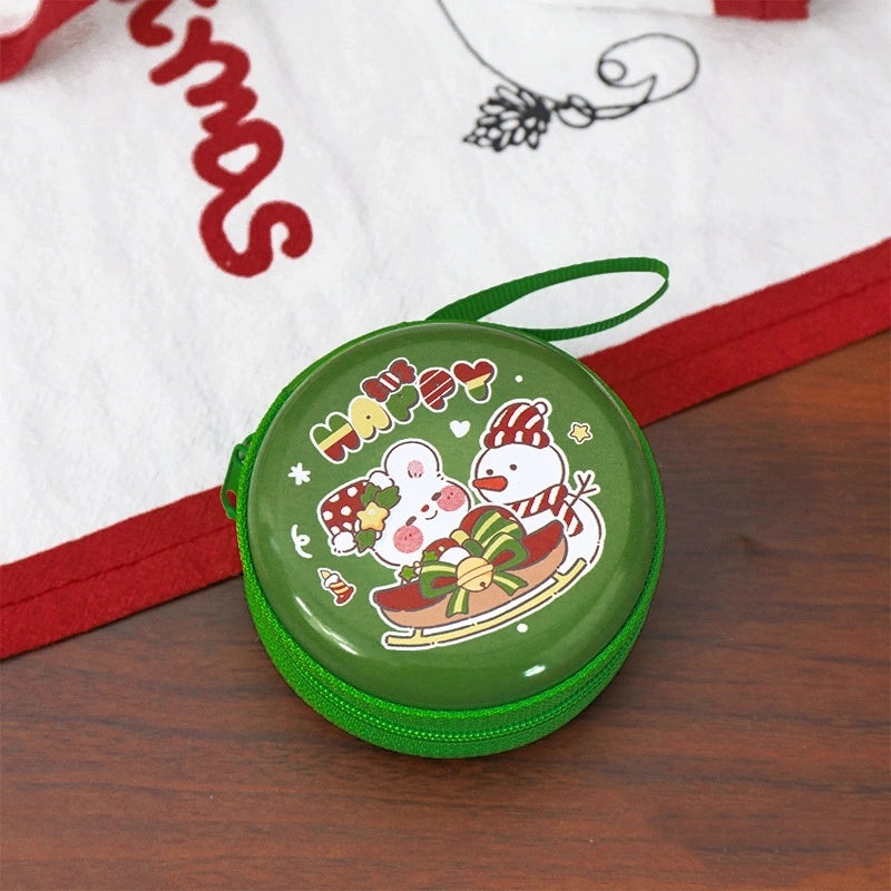 Unisex Animal Christmas Hat Tinplate Zipper Coin Purses