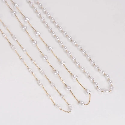 Casual Minimalist Round Heart Shape 304 Stainless Steel Artificial Pearl Necklace