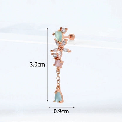 Ear Cartilage Rings & Studs Flower 316L Stainless Steel Copper Inlaid Zircon Zircon
