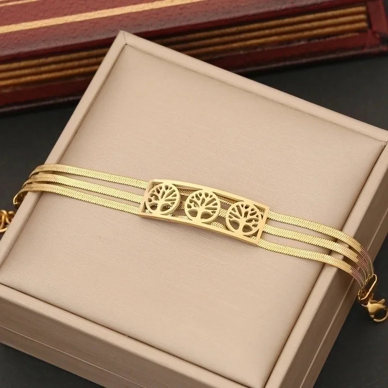 IG Style Basic Heart Shape Stainless Steel 18K Gold Plated Bracelets In Bulk