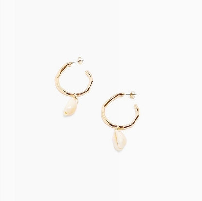 Fashion Shell Shell Inlaid Shell Artificial Pearls Women\'s Earrings 1 Pair