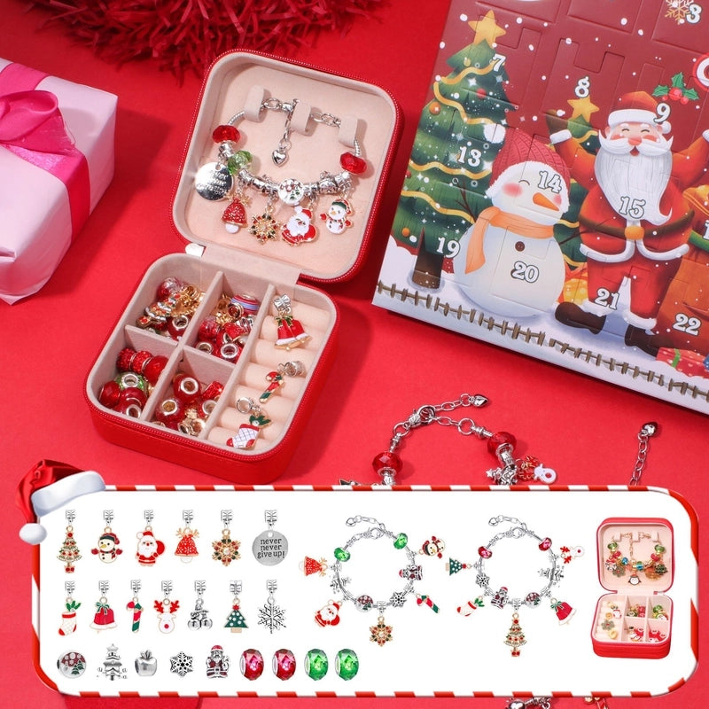 1 Set Zinc Alloy Christmas Tree Santa Claus Snowman Advent Calendar Jewelry Accessories