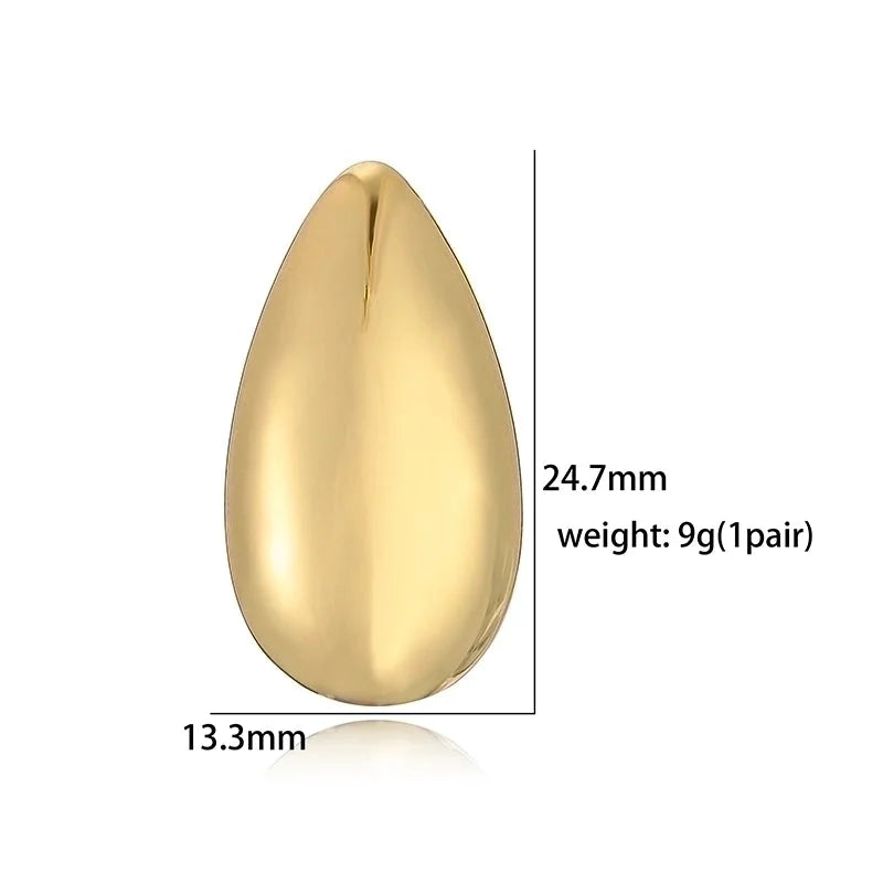 1 Pair Ig Style Casual Minimalist Water Droplets Plating Inlay Copper Zircon 18k Gold Plated Ear Studs