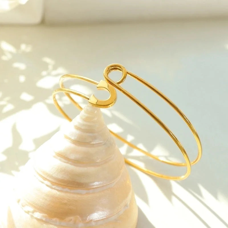 Casual Modern Style Classic Style Solid Color Titanium Steel 18K Gold Plated Plating Rings Bracelets