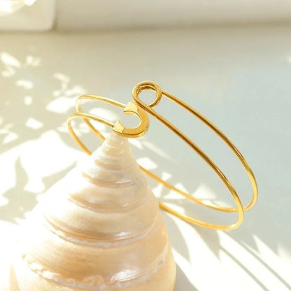 Casual Modern Style Classic Style Solid Color Titanium Steel 18K Gold Plated Plating Rings Bracelets