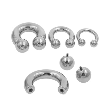 Stainless Steel U-Shaped Horseshoe Large Size Inner And Outer Teeth Earrings Nose Ring Breast Ring Auricle Punk Genital