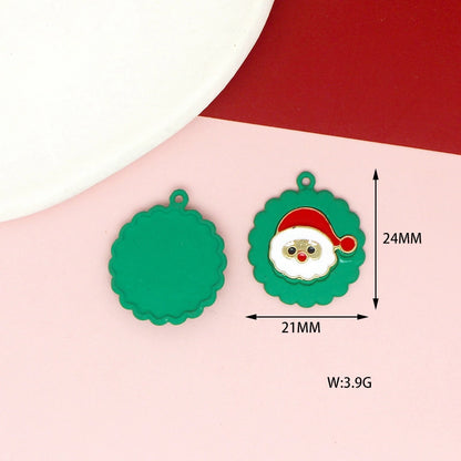 10 PCS/Package 17 * 21mm 17 * 22mm 19 * 24mm Alloy Rhinestones Penguin Christmas Tree Snowman Pendant Jewelry Accessories