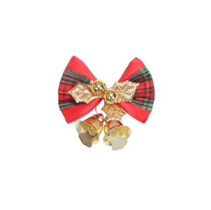 Factory Direct Christmas Bow With Iron Bell Decoration Christmas Wreath Mini Bow With Bell