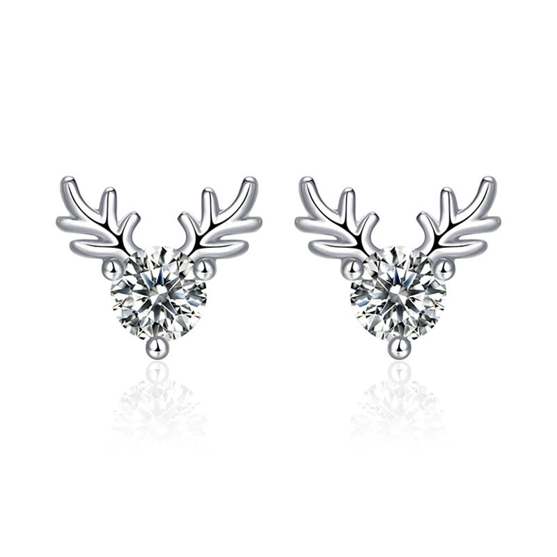 1 Pair Casual Minimalist Geometric Heart Shape Inlay Copper Zircon White Gold Plated Ear Studs