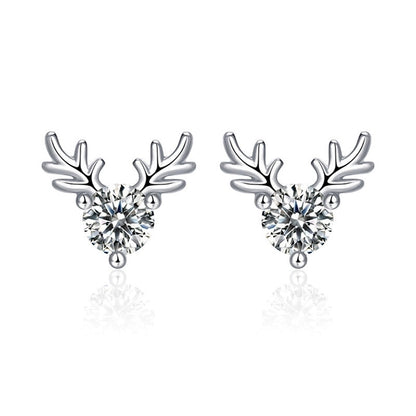 1 Pair Casual Minimalist Geometric Heart Shape Inlay Copper Zircon White Gold Plated Ear Studs