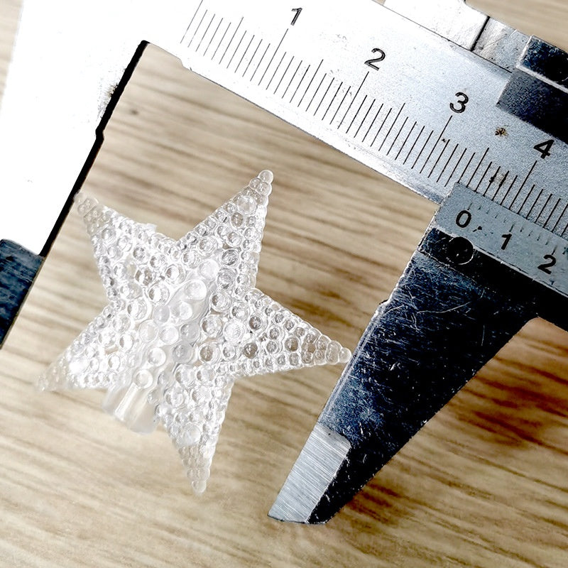 10 Pieces Transparent Round Ball Snowflake Small Five-star Christmas Tree Light String Accessories Five-pointed Star Tree Top Star Christmas Decoration