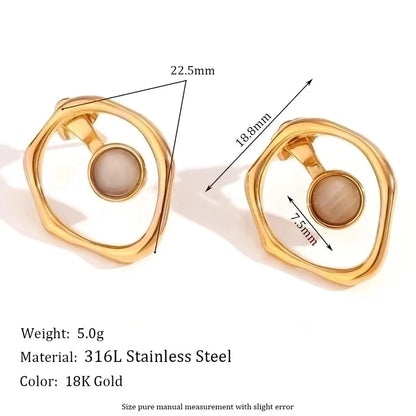 1 Pair Vintage Style Minimalist Classic Style Geometric Snake Plating Inlay 304 Stainless Steel Rhinestones 18K Gold Plated Earrings