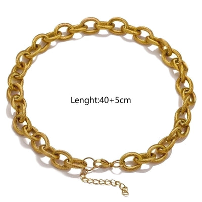 Punk Minimalist Geometric Stainless Steel Plating Bracelets Necklace