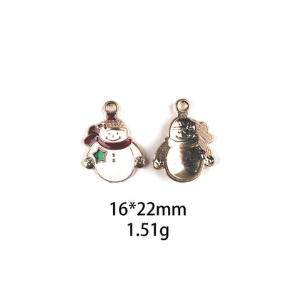 10 PCS/Package Zinc Alloy Christmas Hat Christmas Tree Santa Claus Pendant Jewelry Accessories
