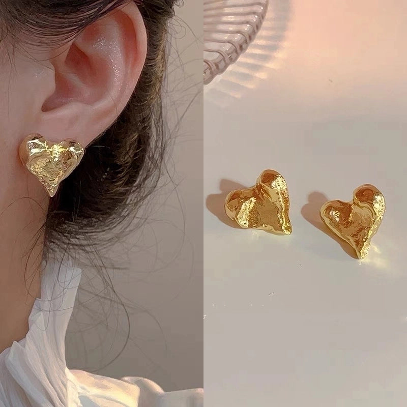 2 Pieces Fashion Heart Shape Flower Copper Beaded Plating Inlay Pearl Zircon Earrings Ear Studs 1 Pair
