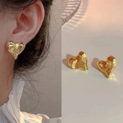2 Pieces Fashion Heart Shape Flower Copper Beaded Plating Inlay Pearl Zircon Earrings Ear Studs 1 Pair