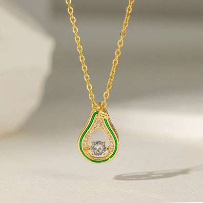 Titanium Steel Copper Plating Geometric Scallop Zircon Copper Necklaces