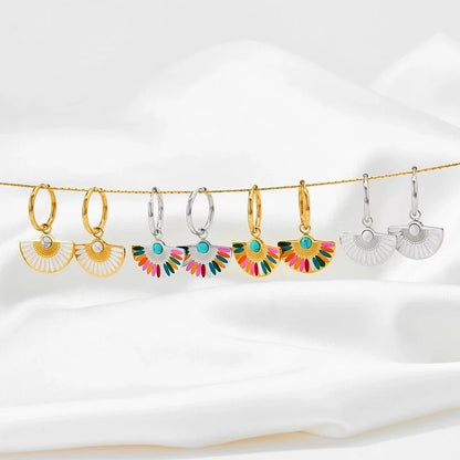 1 Pair Casual Color Block Plating 304 Stainless Steel 16K Gold Plated White Gold Plated Gold Plated Drop Earrings