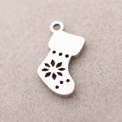 5 PCS/Package 13*16mm 14*19mm 304 Stainless Steel Christmas Tree Snowman Snowflake Pendant Jewelry Accessories