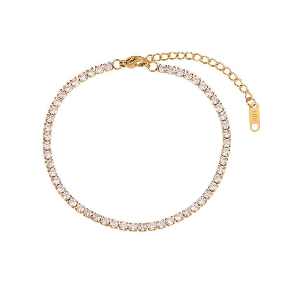 Minimalist Women Geometric 18K Gold Plated Anklets
