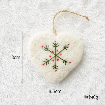 Christmas Cute Minimalist Christmas Hat Heart Shape Wool Felt Indoor Party Hanging Ornaments Decorations Hanging Ornaments