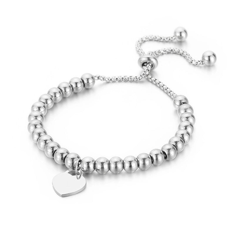 Fashion Heart Titanium Steel 18K Gold Plated Bracelets In Bulk