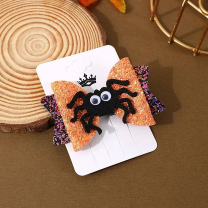 Halloween Cool Style Unisex Spider Bow Knot Ghost Alloy Sequins Hair Clip