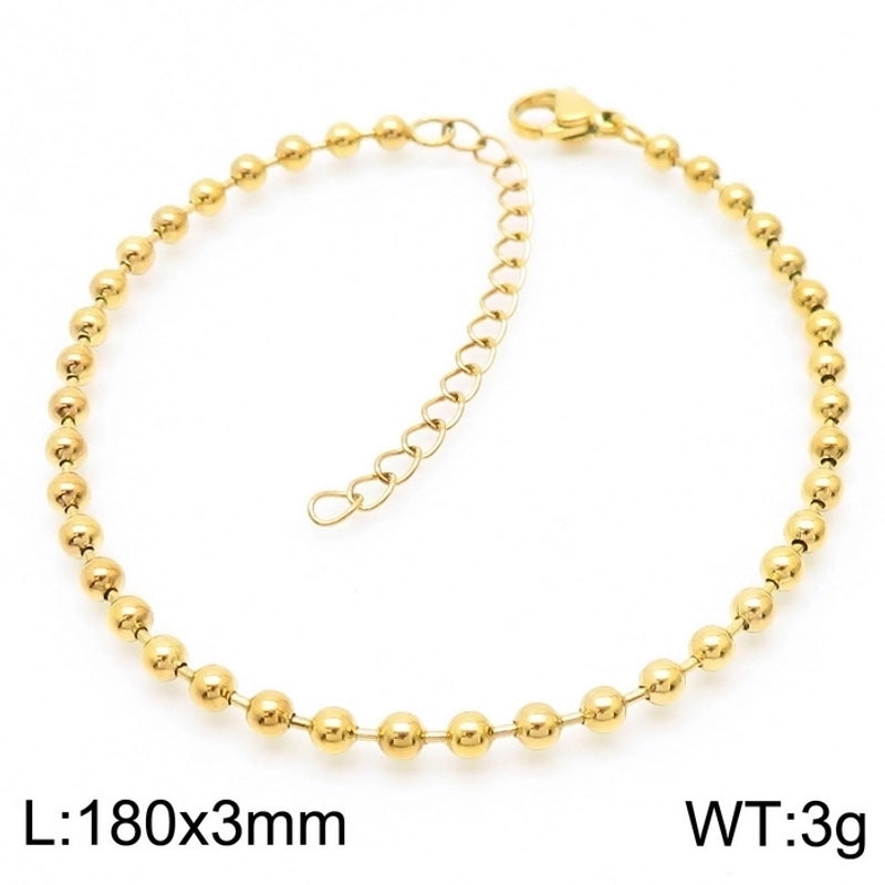Minimalist Round Stainless Steel 18K Gold Plated Bracelets In Bulk