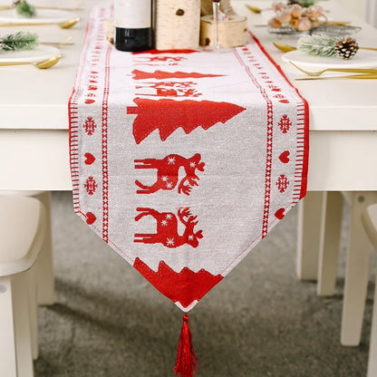 New Christmas Decoration Knitted Cloth Table Runner Creative Christmas Table Decoration