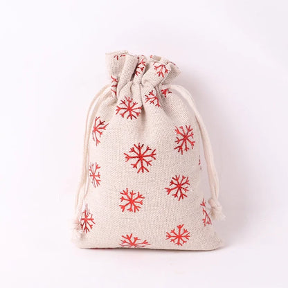 Christmas Apple Bag 24 Bronzing Linen Advent Calendar Gift Hanging Bag Christmas Apple Packaging Bag