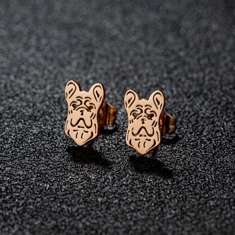 1 Pair Cute Minimalist Animal Notes Polishing 304 Stainless Steel 18K Gold Plated Ear Studs