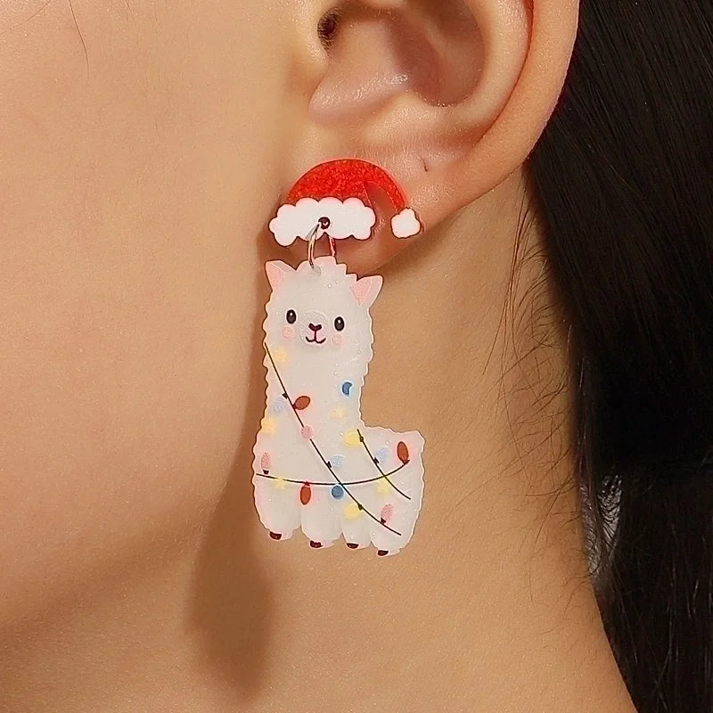 1 Pair Casual Minimalist Cactus Christmas Tree Arylic Drop Earrings