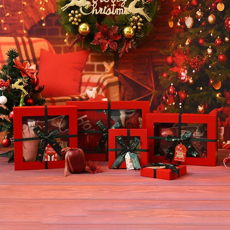 Christmas Fashion Color Block Festival Gift Wrapping Supplies