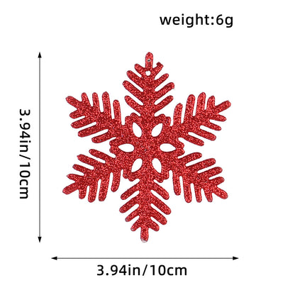 Christmas Decoration 10cm Snowflakes Plastic Sprinkles Snowflakes Christmas Tree Decoration Hollow Snowflake Ornaments