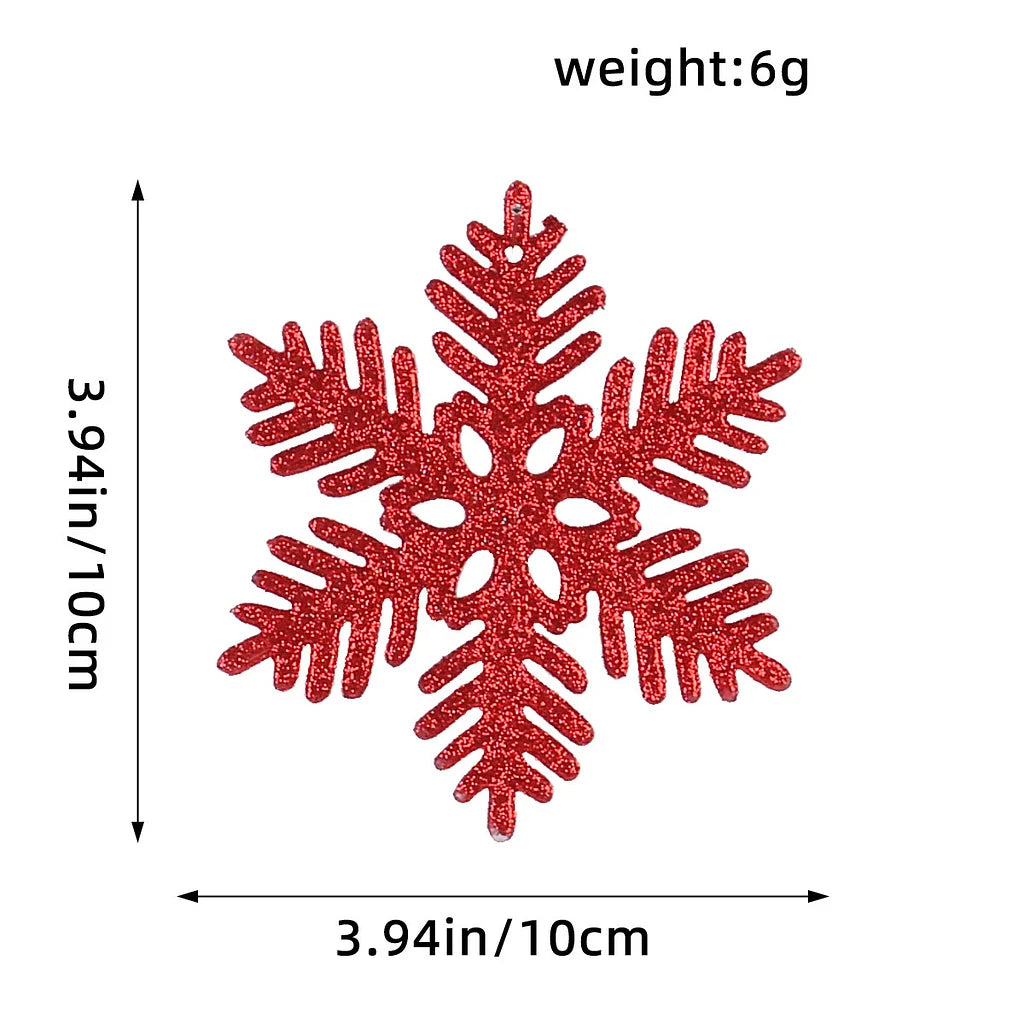Christmas Decoration 10cm Snowflakes Plastic Sprinkles Snowflakes Christmas Tree Decoration Hollow Snowflake Ornaments