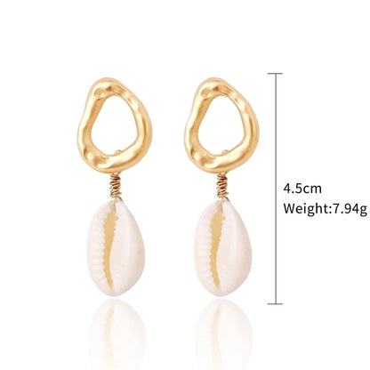 Fashion Shell Shell Inlaid Shell Artificial Pearls Women\'s Earrings 1 Pair