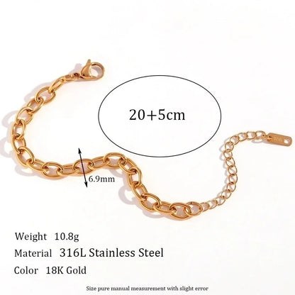 Basic Minimalist Classic Style Solid Color 304 Stainless Steel 18K Gold Plated Plating Necklace