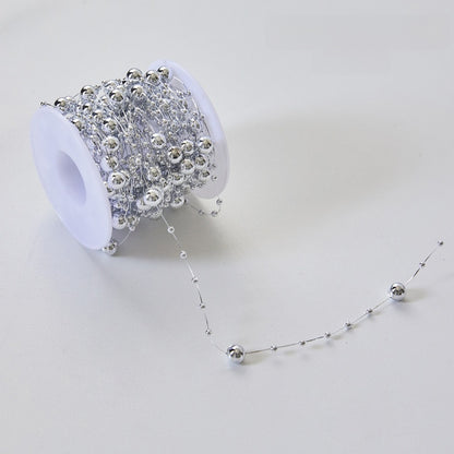 2 Pieces Christmas Tree Hanging Ornaments Pearl String Bead Chain Wedding Hotel Decoration Scene Bead Chain