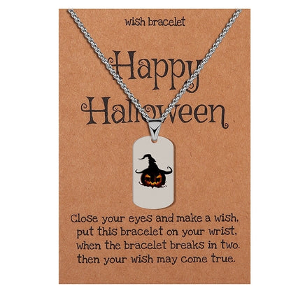 Minimalist Classic Style Halloween Pattern 304 Stainless Steel Pendant Necklace