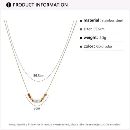 IG Style Round Oval Heart Shape 304 Stainless Steel Imitation Pearl Shell 18K Gold Plated Plating Inlay Pendant Necklace