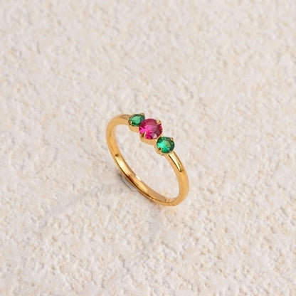 Retro Water Droplets Titanium Steel Inlay Artificial Diamond Rings