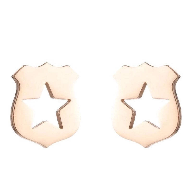 1 Pair Halloween Fashion Smile Face Star Skull Plating Hollow Out Stainless Steel Ear Studs