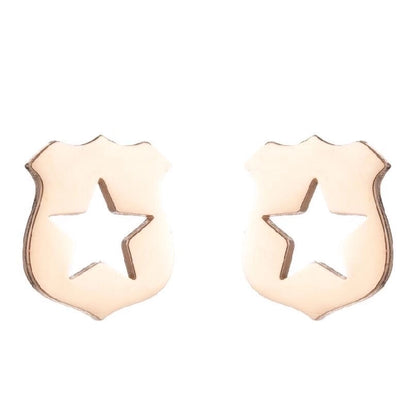 1 Pair Halloween Fashion Smile Face Star Skull Plating Hollow Out Stainless Steel Ear Studs