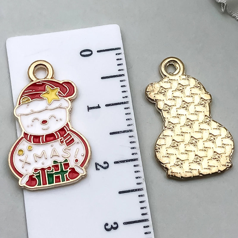 1 Piece 20 PCS/Package 16x23mm 17x22mm Alloy Christmas Tree Santa Claus Gingerbread Pendant Jewelry Accessories