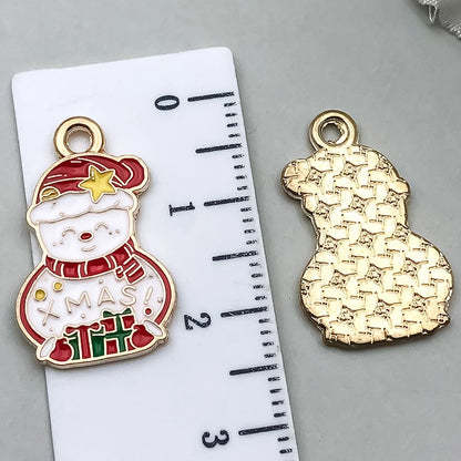 1 Piece 20 PCS/Package 16x23mm 17x22mm Alloy Christmas Tree Santa Claus Gingerbread Pendant Jewelry Accessories