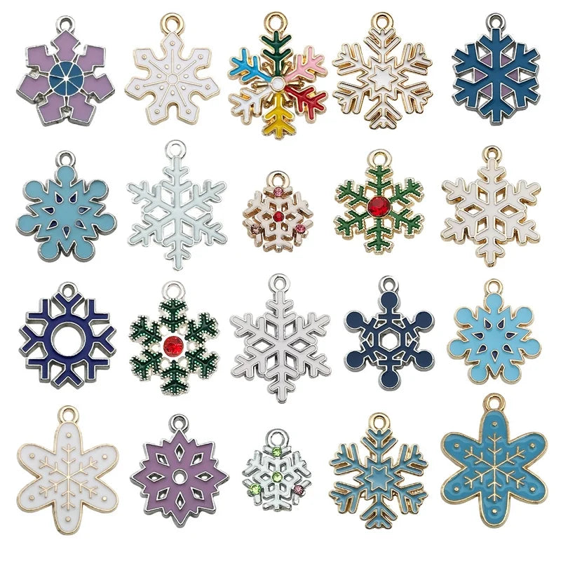 1 Piece 20 PCS/Package 13x16mm 16x21mm 18x20mm Alloy Snowflake Pendant Jewelry Accessories