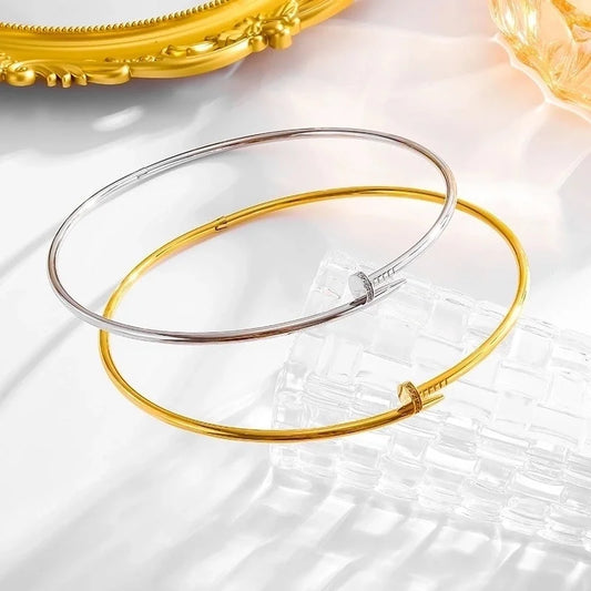 Minimalist Classic Style Solid Color Titanium Steel 18K Gold Plated Plating Choker