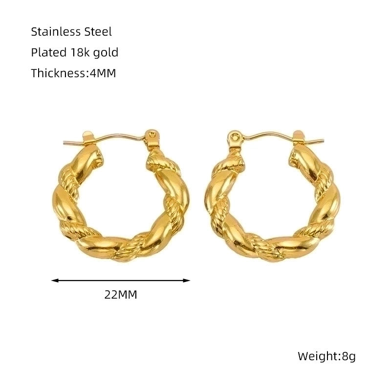 1 Piece Minimalist Classic Style Solid Color Polishing Plating Stainless Steel Titanium Steel Titanium Steel 18K Gold Plated Earrings